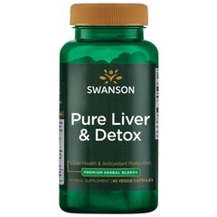 Підтримка і детоксикація печінки, Ultra Pure Liver and Detox, Swanson, 60 вегетаріанських капсул