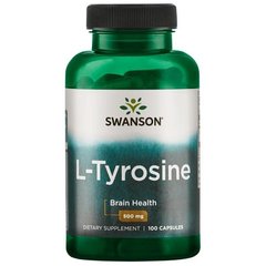 L-Тирозин, L-Tyrosine, Swanson, 500 мг, 100 капсул купить в Киеве и Украине