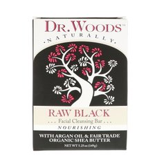 Необроблене чорне мило, Кусковое очищає мило для обличчя, Dr Woods, 5,25 унц (149 г)
