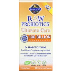 Пробиотики наилучшей поддержки Garden of Life (RAW Probiotics Ultimate Care) 100 млрд КОЕ 30 капсул купить в Киеве и Украине