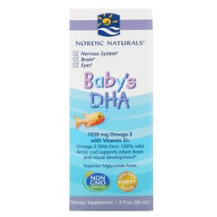 ДГК для детей с витамином Д, Baby's DHA Liquid, Nordic Naturals, 3, 2 жидких унций (60 мл) купить в Киеве и Украине