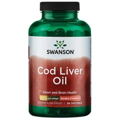 Олія печінки тріски - подвійна сила, Cod Liver Oil - Double Strength, Swanson, 700 мг, 30 капсул