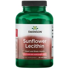 Соняшник лецитин без ГМО, Sunflower Lecithin Non-GMO, Swanson, 1,200 мг, 90 капсул