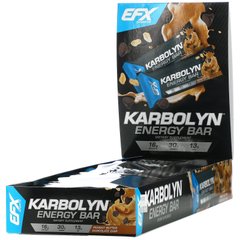 EFX Sports, Енергетичний батончик Karbolyn, шоколадна крихта з арахісовим маслом, 12 батончиків, 2,12 (60 г) кожен