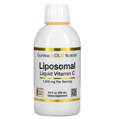 Ліпосомальний рідкий вітамін C з нейтральним смаком 1000 мг California Gold Nutrition (Liposomal Liquid Vitamin C Unflavored) 250 мл