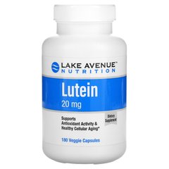 Лютеїн, Lutein, Lake Avenue Nutrition, 20 мг, 180 вегетаріанських капсул