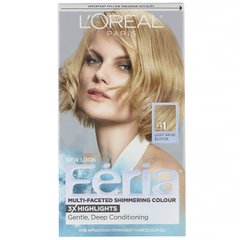 Фарба Feria для багатогранного мерехтливого кольору волосся, відтінок 91 світлий бежевий блонд, L'Oreal, на 1 застосування