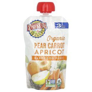 Earth's Best, Organic Baby Food Puree, 9+ Months, Pear, Carrot, Apricot, 3.5 oz (99 g) купить в Киеве и Украине