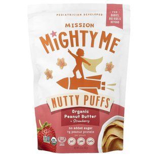 Mission MightyMe Organic Nutty Puffs 42g Peanut Butter & Strawberry