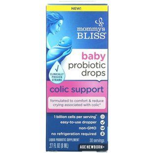 Mommys Bliss Drops with Probiotics for Relief of Infantile Colic from Birth and Older, 8 ml (27 fl oz)