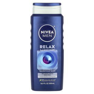 Nivea, Men, Relax 3 in 1 Body Wash, Lavender + Sandalwood, 16.9 fl oz (500 ml) купить в Киеве и Украине