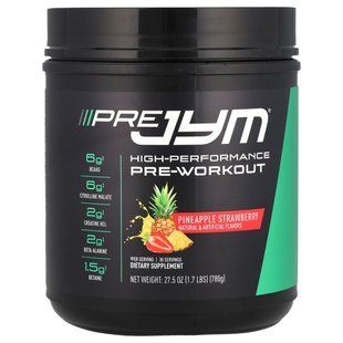 JYM Supplement Science, Pre JYM, высокопроизводительная перед тренировкой, ананас и клубника, 1,7 фунта (780 г) купить в Киеве и Украине