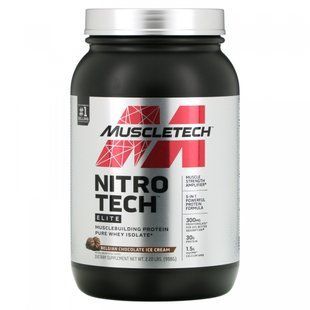 Muscletech, Nitro Tech Elite, бельгийское шоколадное мороженое, 2,2 фунта (998 г) купить в Киеве и Украине