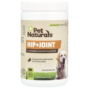 Добавка для м'язів і суглобів для собак і кішок Pet Naturals of Vermont (Hip + Joint) 160 жувальних таблеток