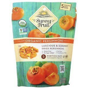 Sunny Fruit, Organic Dried Persimmons, 5 Portion Packs, 0.7 oz (20 g) Each