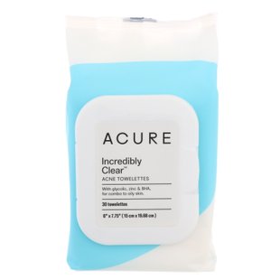 Невероятно четкие, прыщи для угрей, Incredibly Clear, Acne Towelettes, Acure, 30 бумажных полотенец купить в Киеве и Украине