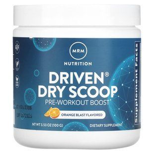 MRM Nutrition, Driven Dry Scoop, Pre-Workout Boost, Orange Blast, 3.53 oz (100 g)