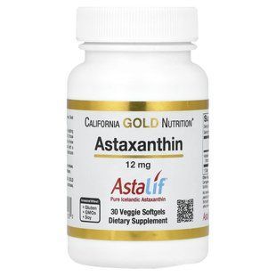 Астаксантин Асталиф California Gold Nutrition (Astaxanthin Astalif) 12 мг 30 вегетарианских капсул купить в Киеве и Украине