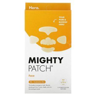Hero Cosmetics, Патчи для лица, для жирной, комбинированной кожи, 5 гидроколлоидных патчей купить в Киеве и Украине