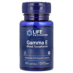 Витамин Е: гамма E смешанные токоферолы Life Extension (Gamma E Tocopherols) 60 капсул купить в Киеве и Украине