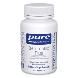 Комплекс витаминов В Pure Encapsulations (B-Complex Plus) 60 капсул купить в Киеве и Украине