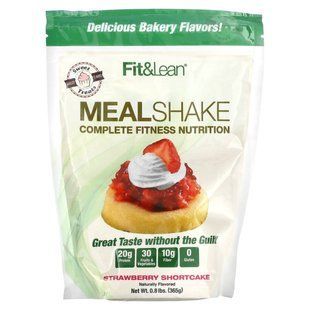 Fit & Lean, Meal, коктейль, комплексне харчування для здоров&rsquo;я, полуничне тістечко, 365 г (0,8 фунта)
