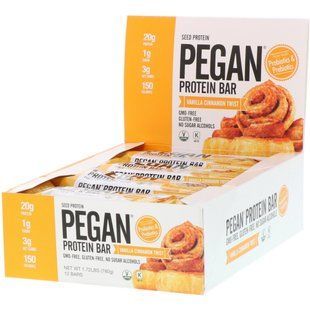 Тонкий протеиновый батончик Pegan, ванильно-коричный твист, Julian Bakery, 12 баточников, 2,29 унц. (65 г) каждый купить в Киеве и Украине