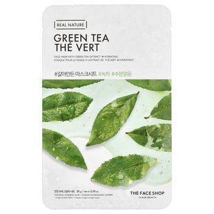 The Face Shop, Real Nature, маска для лица, зеленый чай, 1 шт., 20 г (0,70 унции) купить в Киеве и Украине