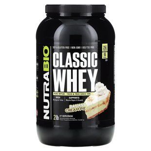 NutraBio, Classic Whey Protein, Banana Cream Pie, 2 lb (907 g) купить в Киеве и Украине