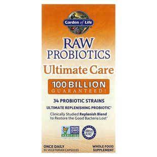 Пробіотики найкращою підтримки Garden of Life (RAW Probiotics Ultimate Care) 100 млрд КУО 30 капсул
