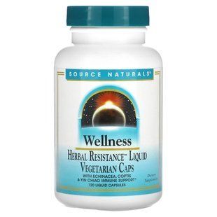 Source Naturals, Wellness Herbal Resistance Liquid, 120 капсул із рідиною