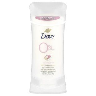 Dove, Deodorant with 0% aluminum, rose petal scent, 2.6 ounces (74 g)