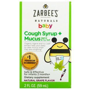 Детский сироп от кашля и мокроты, с натуральным виноградным вкусом, Zarbee's, 2 жидкие унции (59 мл) купить в Киеве и Украине