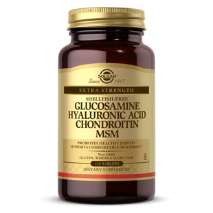 Глюкозамин Гиалуроновая кислота Хондроитин и МСМ Solgar (Glucosamine Hyaluronic Acid Chondroitin MSM) 120 таблеток купить в Киеве и Украине