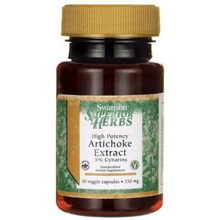 Высокоэффективный экстракт артишока, High Potency Artichoke Extract, Swanson, 350 мг 30 капсул купить в Киеве и Украине