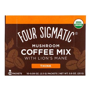 Кофе с грибом рейши и экстрактом львиной гривы Four Sigmatic (Coffee with Cordyceps) 10 пакетов по 2.5 г купить в Киеве и Украине