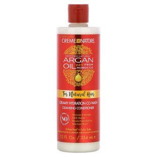 Creme Of Nature, Certified Natural Argan Oil From Morocco, Creamy Hydration Co-Wash Cleansing Conditioner, 12 fl oz (354 ml)
