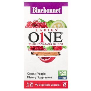 Женские мультивитамины, Ladies' ONE, Whole Food-Based Multiple, Bluebonnet Nutrition, 90 вегетарианских капсул купить в Киеве и Украине