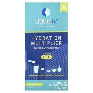 Liquid IV, Hydration Multiplier, смесь для напитков с электролитом, арбуз, 10 отдельных упаковок в стиках, по 0,56 унции (16 г) каждая купить в Киеве и Украине
