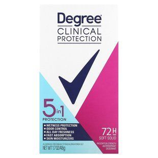 Degree, Clinical Protection, 5 In 1 Protection, Antiperspirant Deodorant, Soft Solid, 1.7 oz (48 g) купить в Киеве и Украине
