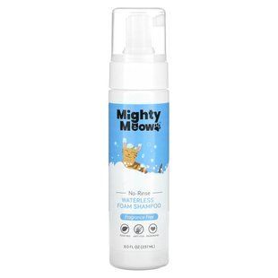 Mighty Mutt, Mighty Meow, Waterless Foam Shampoo, For Cats, Fragrance Free, 8 fl oz (237 ml) купить в Киеве и Украине