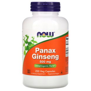 Женьшень Now Foods (Panax Ginseng) 500 мг 250 капсул купить в Киеве и Украине