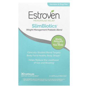 Estroven, Menopause Relief, SlimBiotics&reg; Weight Management Probiotic Blend, 30 Capsules купить в Киеве и Украине