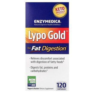 Lypo Gold, оптимізація засвоєння жирів, Enzymedica, 120 капсул