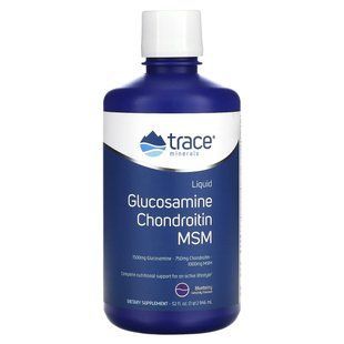 Глюкозамин Хондроитин МСМ вкус голубики Trace Minerals (Glucosamine Chondroitin MSM) 887 мл купить в Киеве и Украине