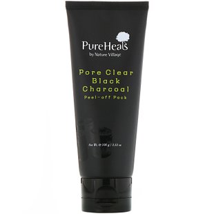 Отшелушивающая маска для лица, Pore Clear Black Charcoal, PureHeals, 100 г купить в Киеве и Украине