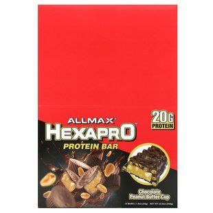 ALLMAX, Hexapro&trade;, Protein Bar, Chocolate Peanut Butter Cup, 12 Bars, 1.9 oz (54 g) Each купить в Киеве и Украине
