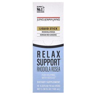 CheongKwanJang, Relax Support, Rhodiola Rosea, Korean Red Ginseng, 10 Liquid Sticks, 0.34 fl oz (10 ml) Each купить в Киеве и Украине