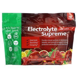Jigsaw Health, Electrolyte Supreme, фруктовый пунш, 60 пакетов, 11,4 унции (324 г) купить в Киеве и Украине