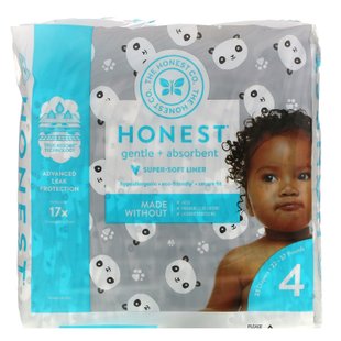 Подгузники, Honest Diapers, Размер 4, 22-37 фунтов, панды, The Honest Company, 23 подгузника купить в Киеве и Украине